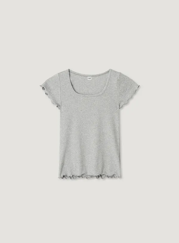 SILLY RUFFLE TEE_MELANGE GREY