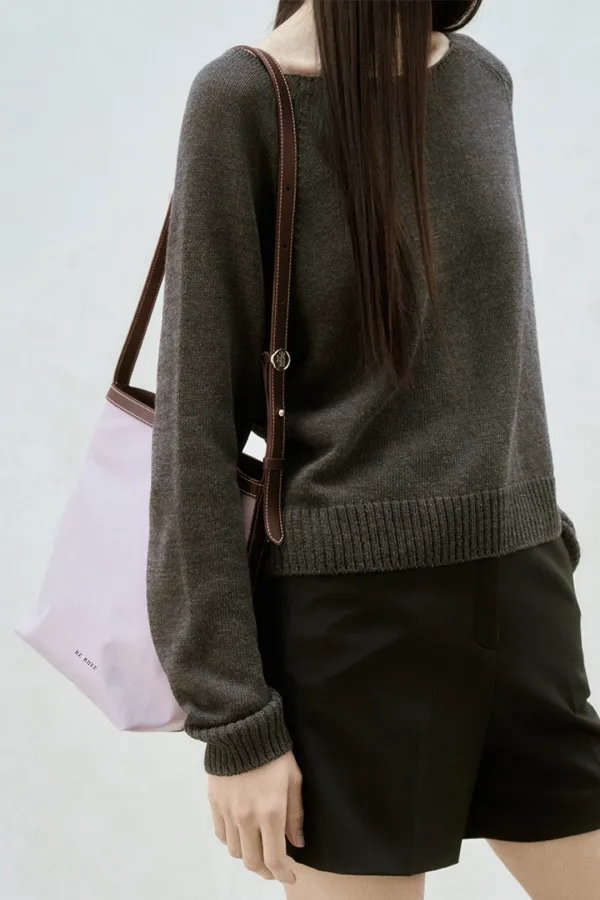 SQUARE NYLON SHOULDER BAG LAVENDER
