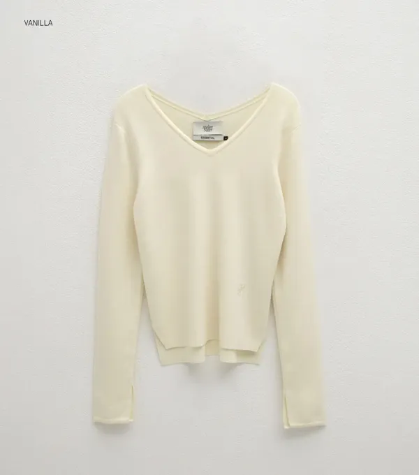 (T-7024)ESSENTIAL CELESE V-NECK KNIT