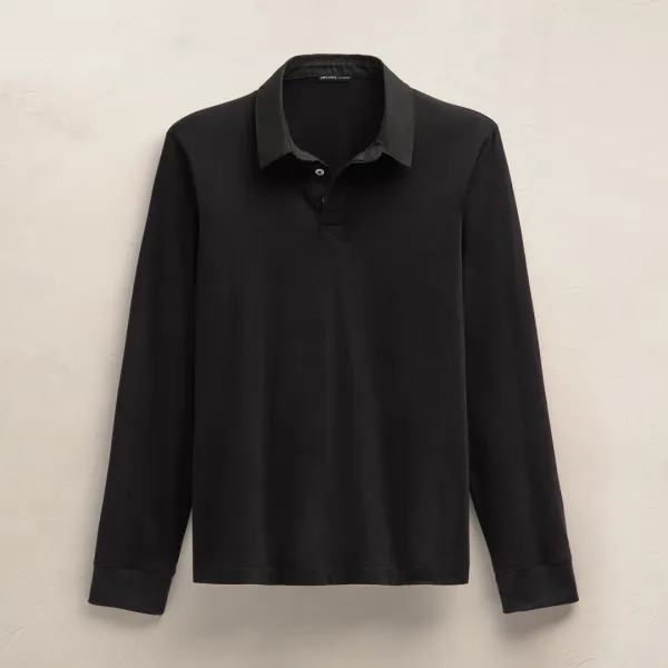 Heavy Luxe Rugby Polo - Black