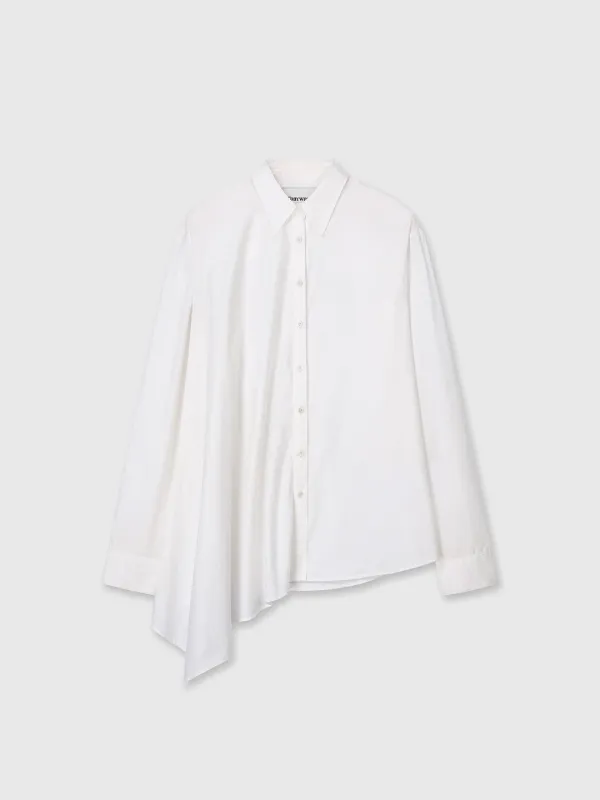(W) COTTON TWISTED SHIRT_ ECRU