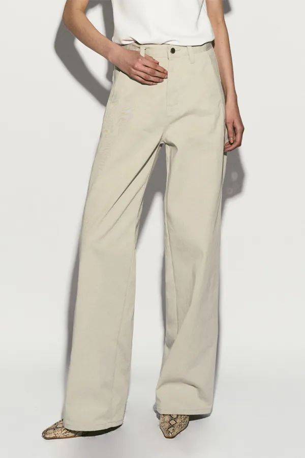 ASYMMETRIC SEAM DETAIL PANTS ASH GRAY