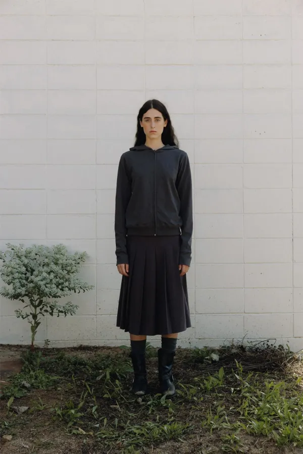 Dusty hoodie zip-up (charcoal)
