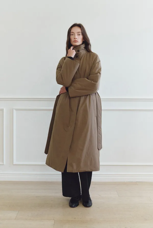 Maren Padded Long Coat (Brown)