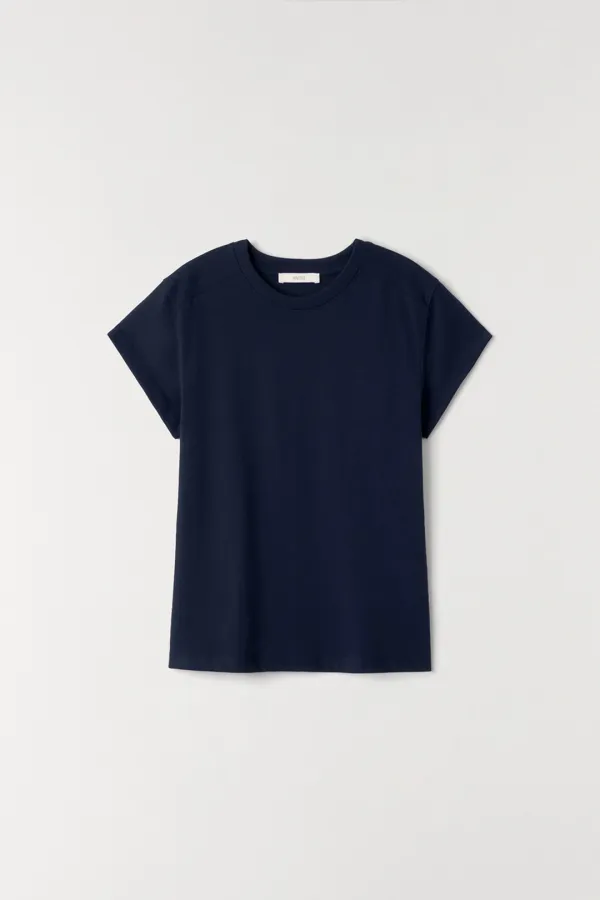 데일리 절개 반팔 티셔츠 NAVY