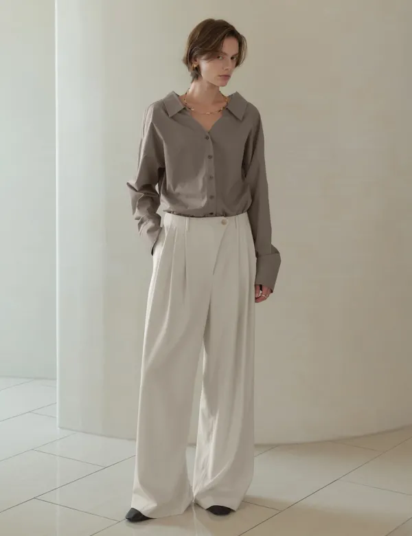 Oblique Cream Flow Pants (Cream)