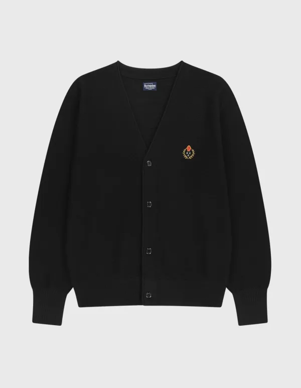 CREST MERINO WOOL CARDIGAN (W) / Black