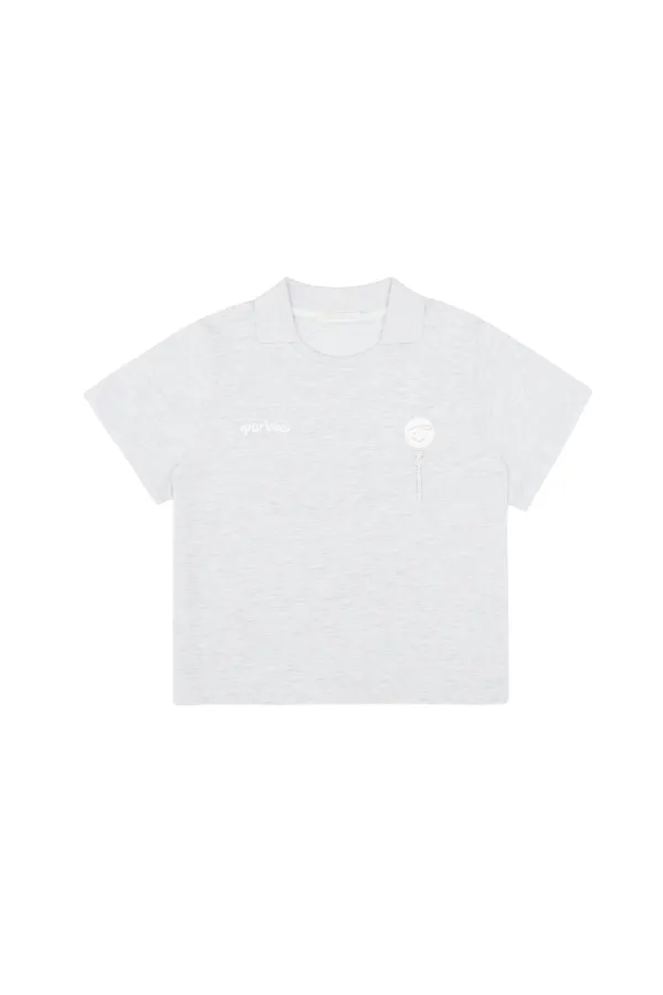 Piv\'vee Tee Holder Collar T-shirt (snow grey)