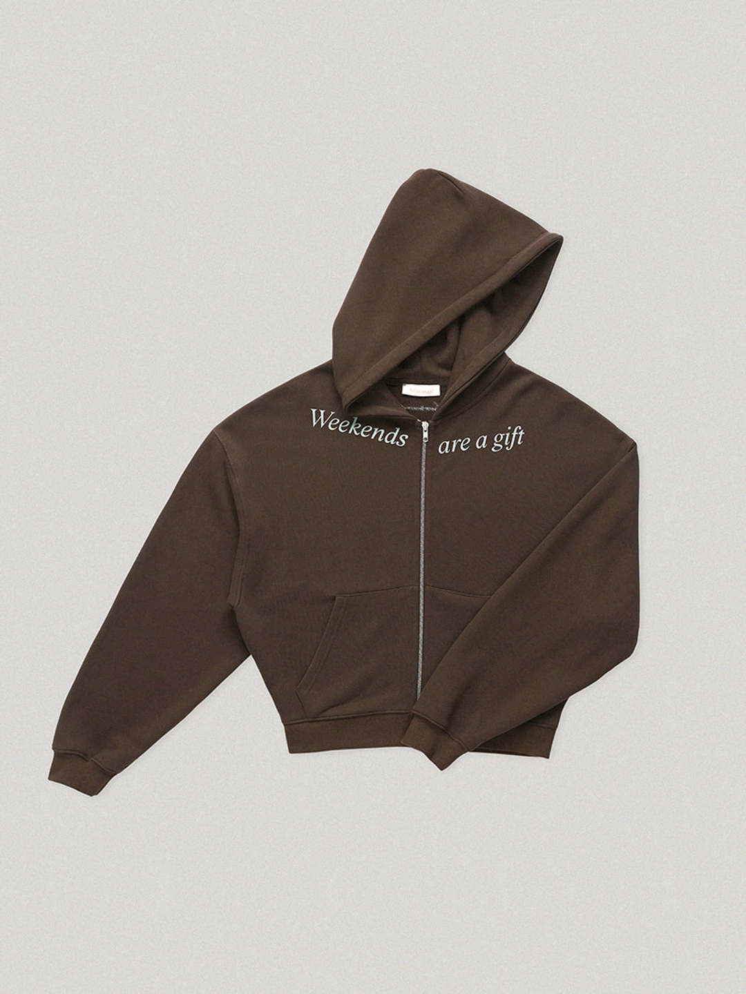 스무드무드 Weekends Hooded Zip Up Brown 상품 이미지 1
