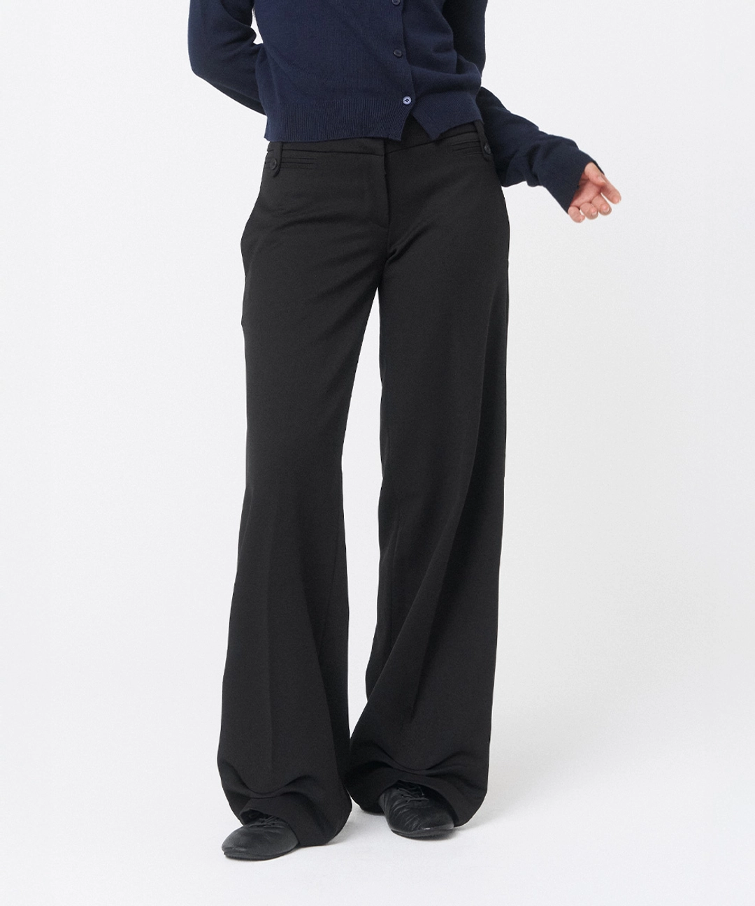 미세키서울 Tuck detail slacks pants BLACK 상품 이미지 3