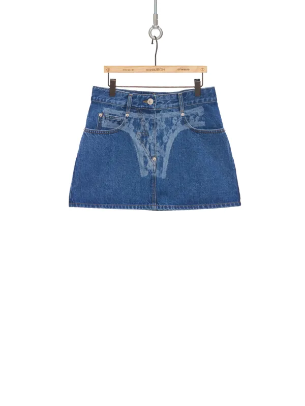 SS26 BLUE PANTY PRINTED MINI SKIRT