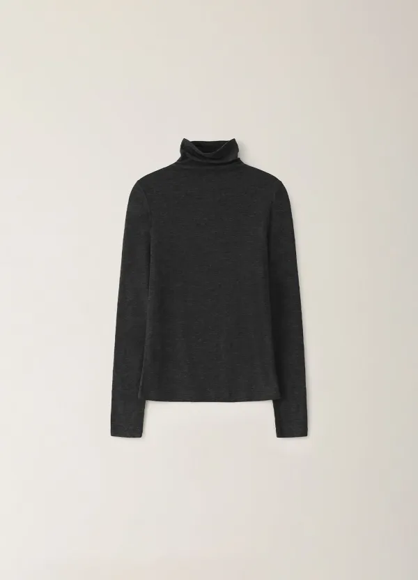 Wool Soft Turtleneck - Charcoal