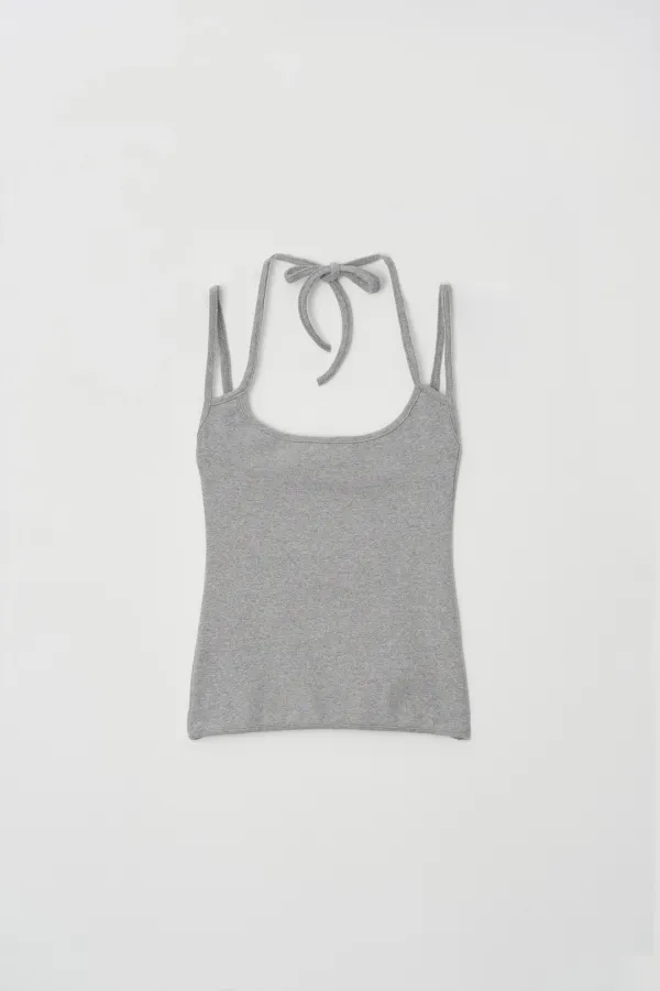 peach halter top (melange)
