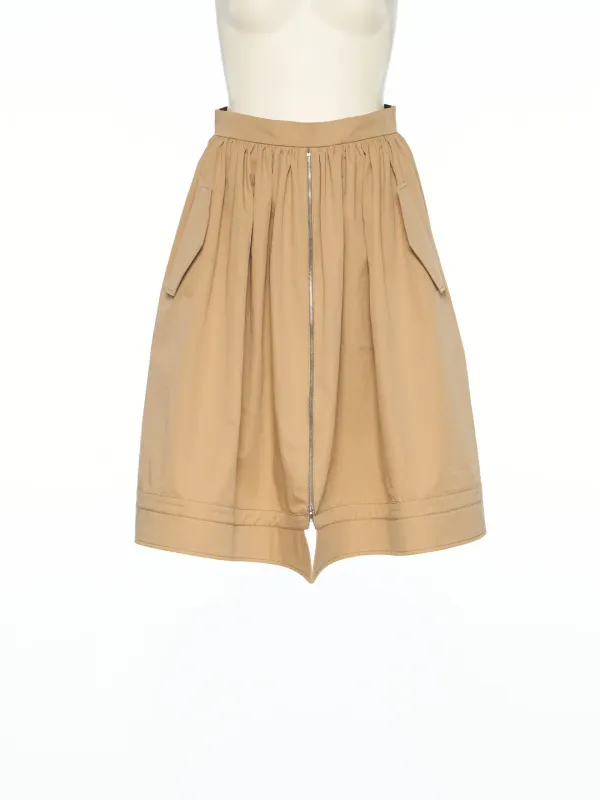 PS25 BEIGE HYBRID SHIRRING SKORTS