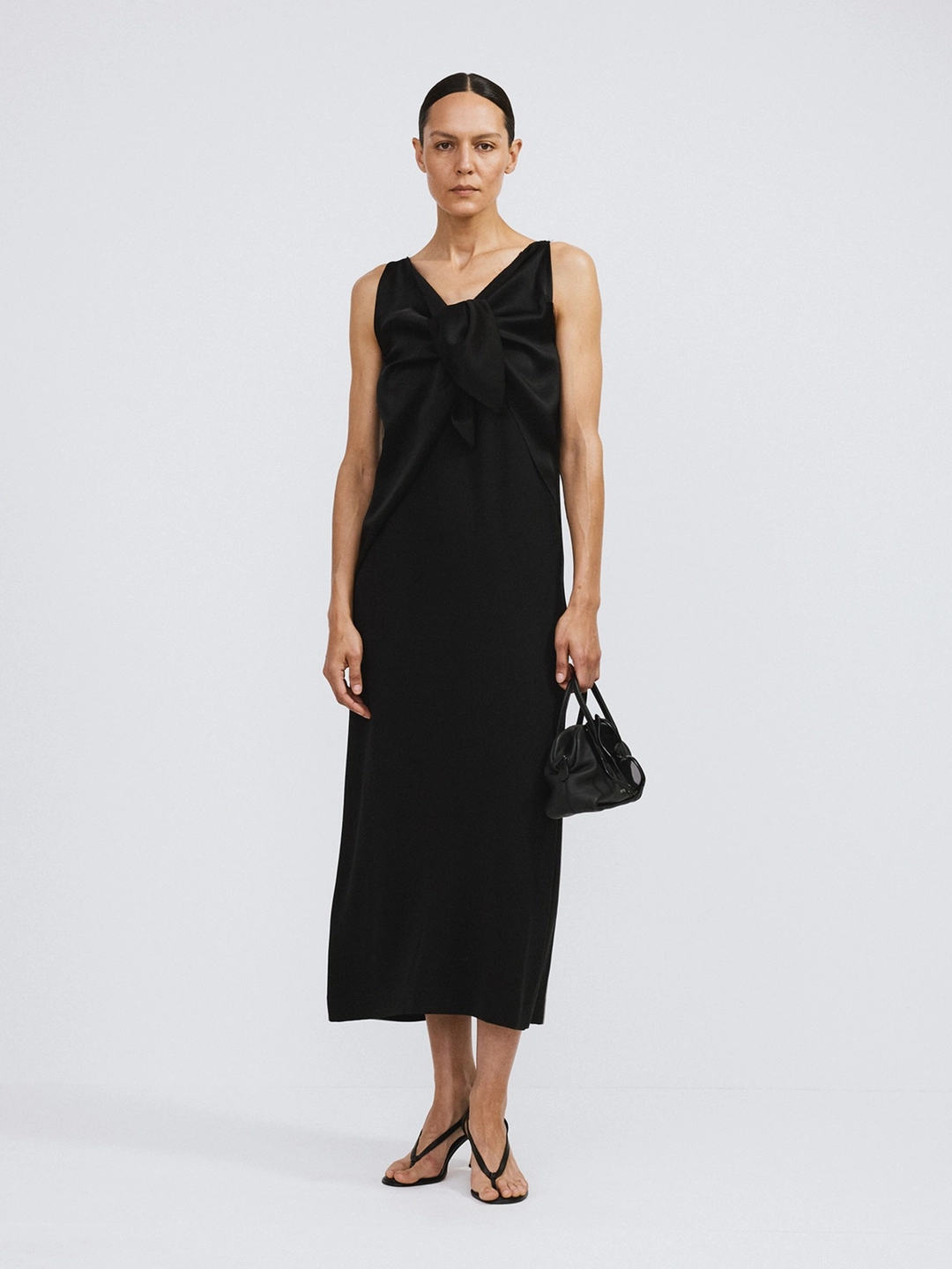 렉토 TIED FLUID MAXI DRESS (BLACK) 상품 이미지 3