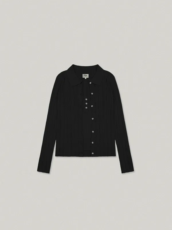 Foret Collar Cardigan Set - Black포레트 카라 가디건 세트