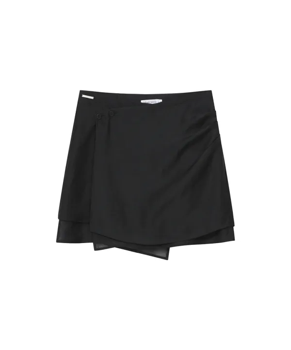 [Exclusive] Sheer multi layer skirt BLACK