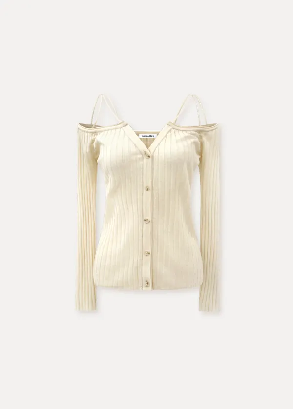 CHIXLABEL H  리브 스트랩 니트