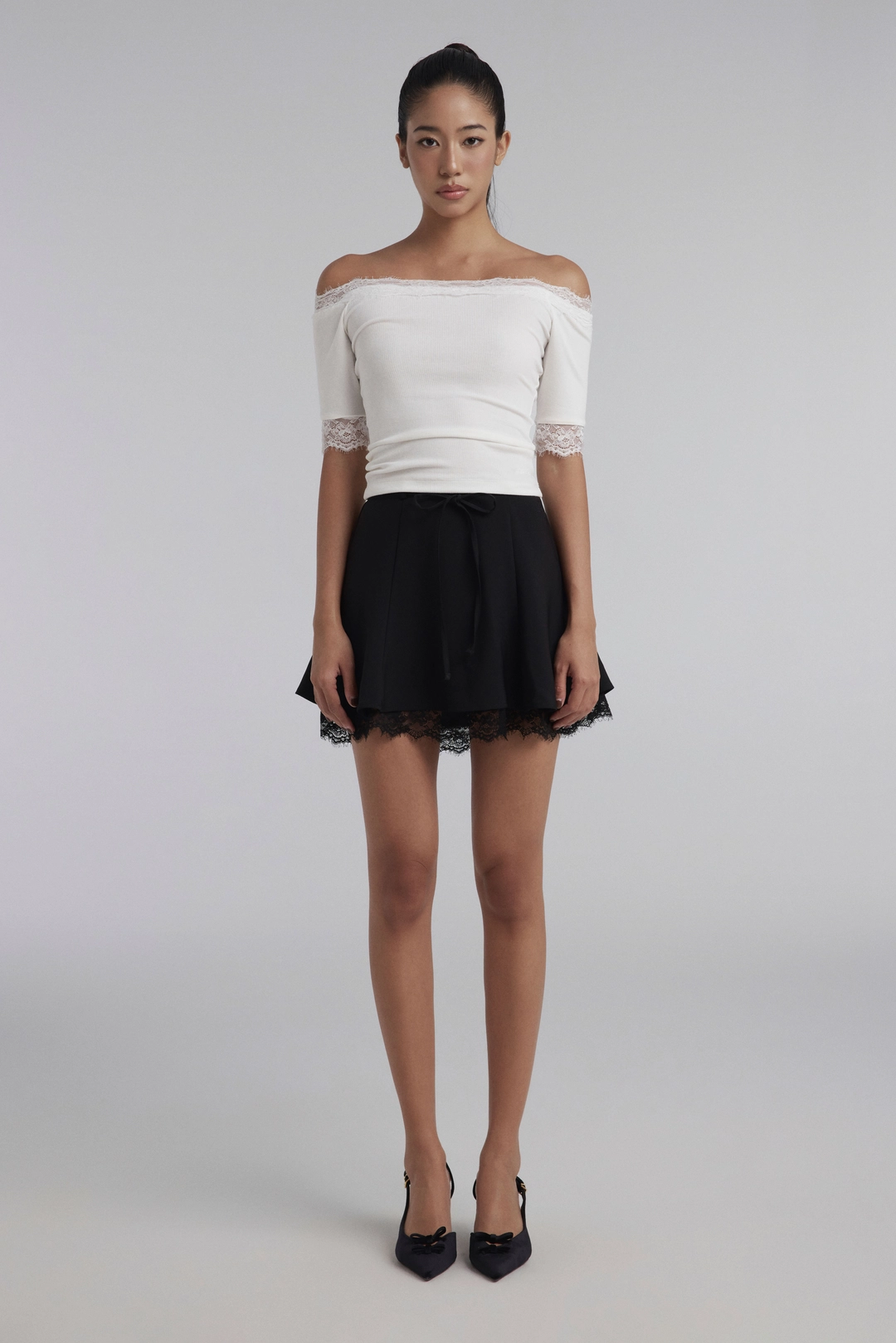 클리시어 Cream donuts Off-Shoulder Top, White 상품 이미지 1