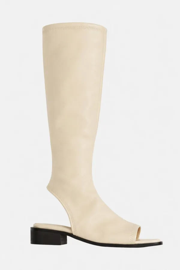 [Exclusive] Square Toe Boots _ Cream