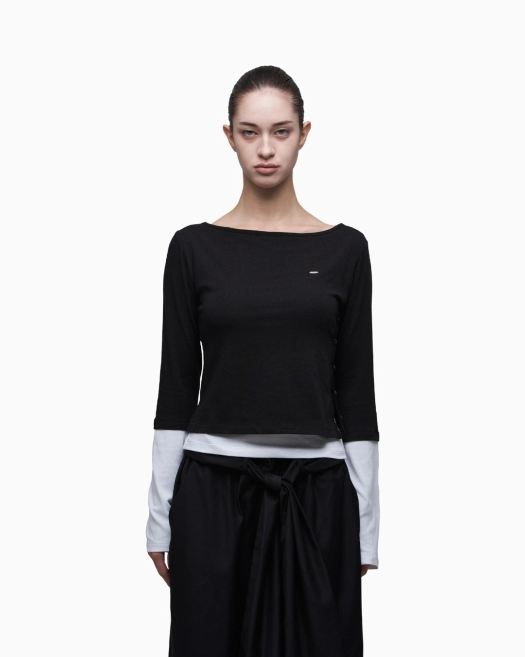 시너진 DOUBLE LAYER LONG SLEEVE BLACK 상품 이미지 1