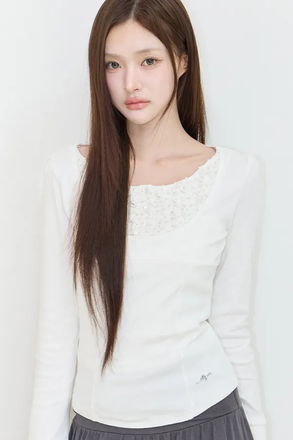 러플 레이어드 롱슬리브 플라워