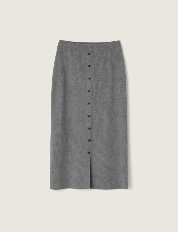Sojeanne Wool Knit Skirt (Melange Gray)