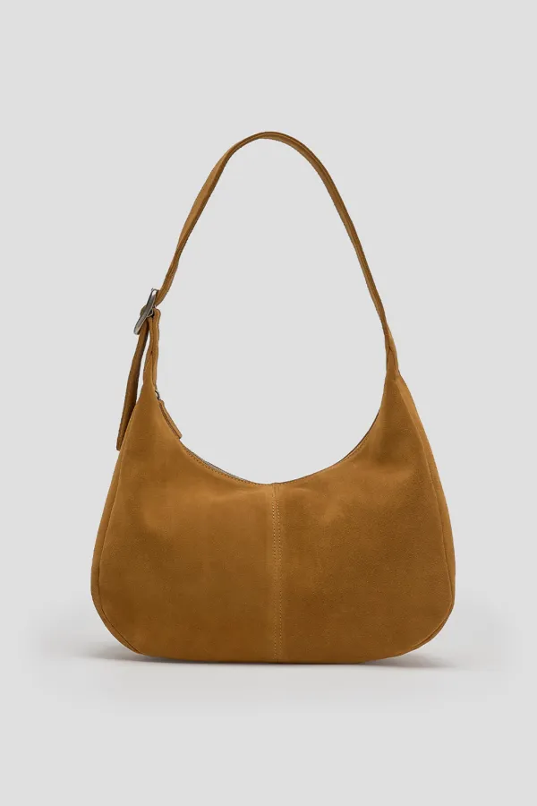 Suede Slit Hobo Bag_beige