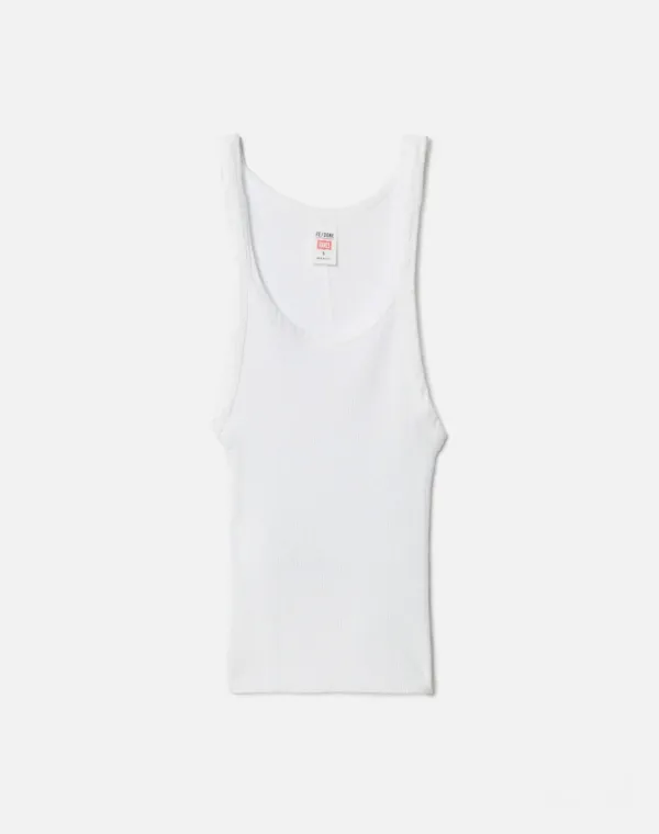 Hanes Cropped Ribbed Tank - Optic White