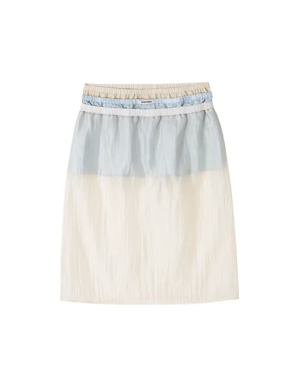 SHEER LAYERED SKIRT PANTS_CREAM
