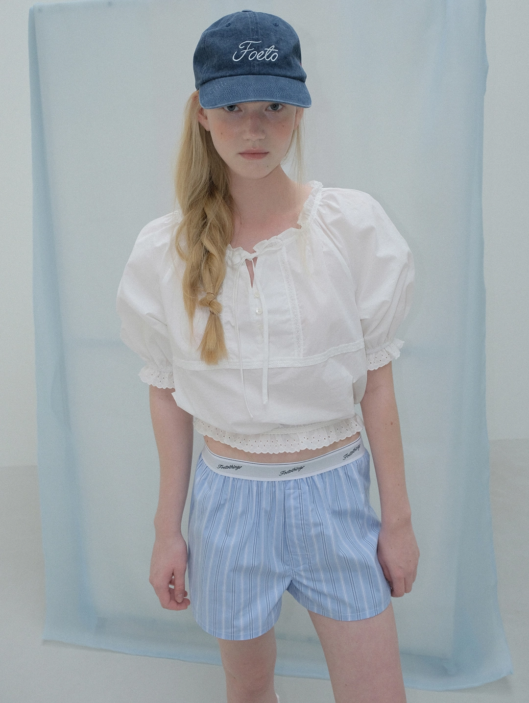 포에토 Terrace logo banding shorts - blue/navy 상품 이미지 2