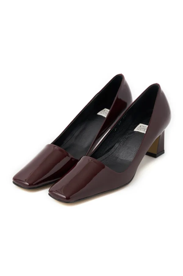 Square Toe Shoes (Burgundy)
