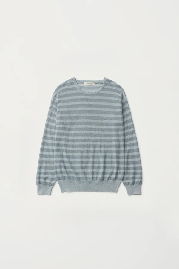 3RD / Veil stripe pullover (Sky mist)