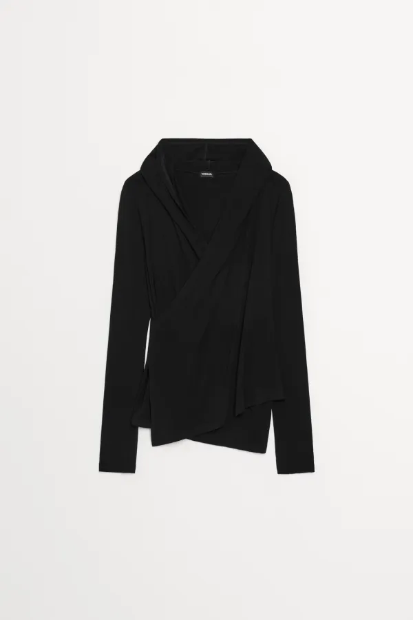 Momo Hoodie Wrap T black