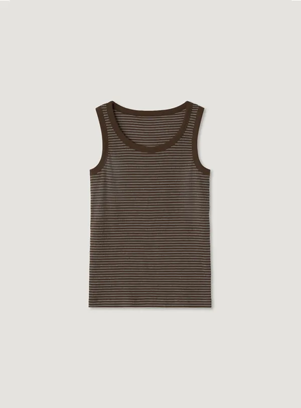 [ROUTINE] UNIT SLEEVELESS_BROWN STRIPE