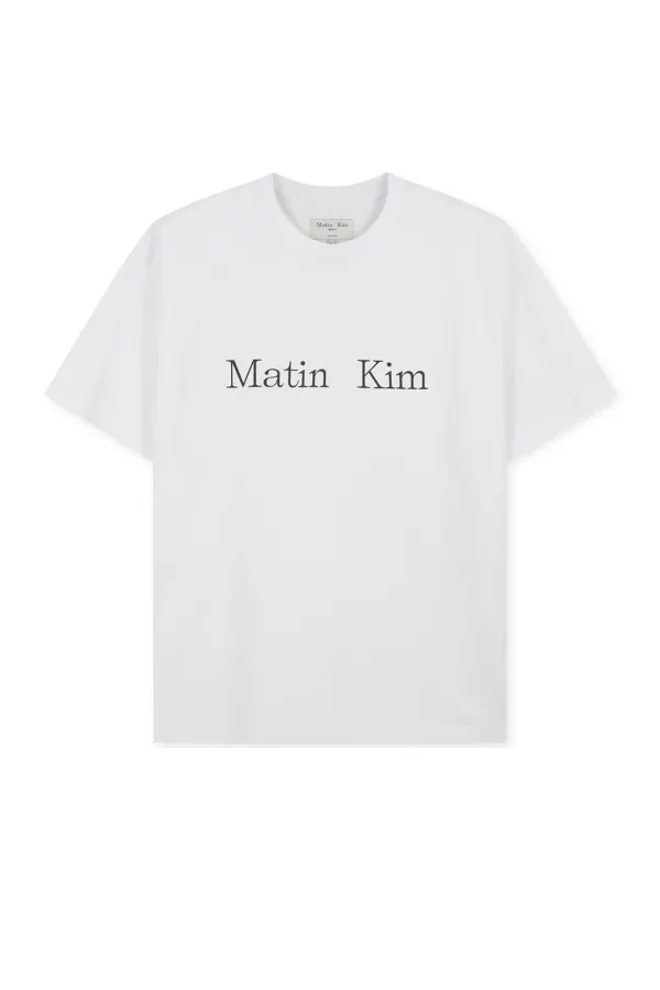 MATIN KIM LOGO TOP IN WHITE