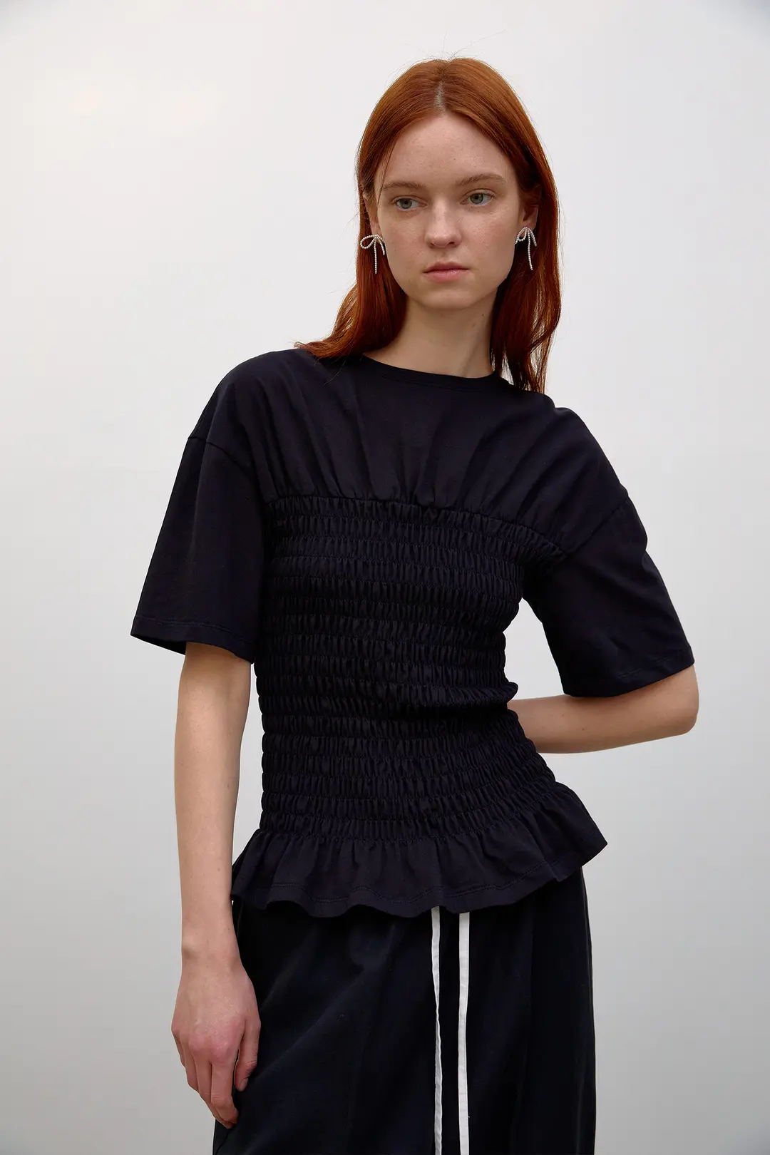 오브오브 [3차] Polin Smocked Top_Black 상품 이미지 1