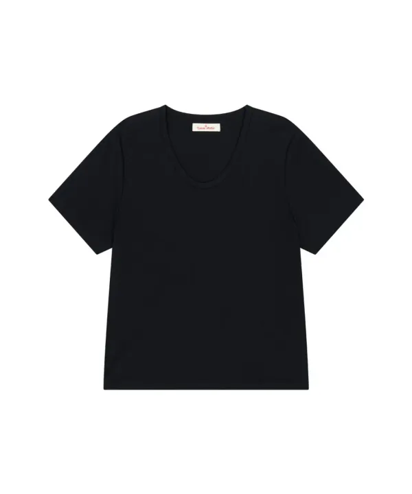 A3508 에센셜 U넥 티셔츠_Black