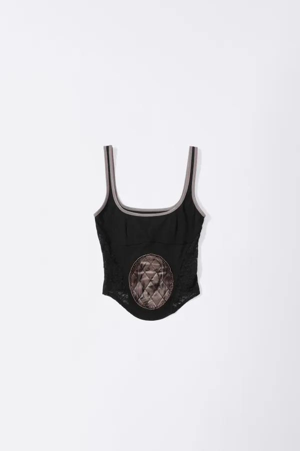 Beaded Maria Top Black