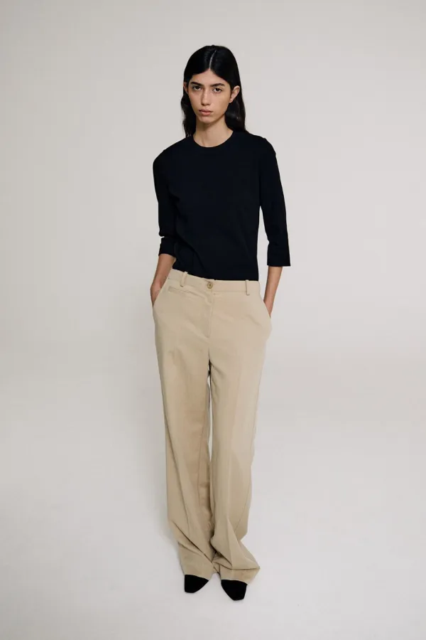Nuin Straight Fit Pants (Beige)