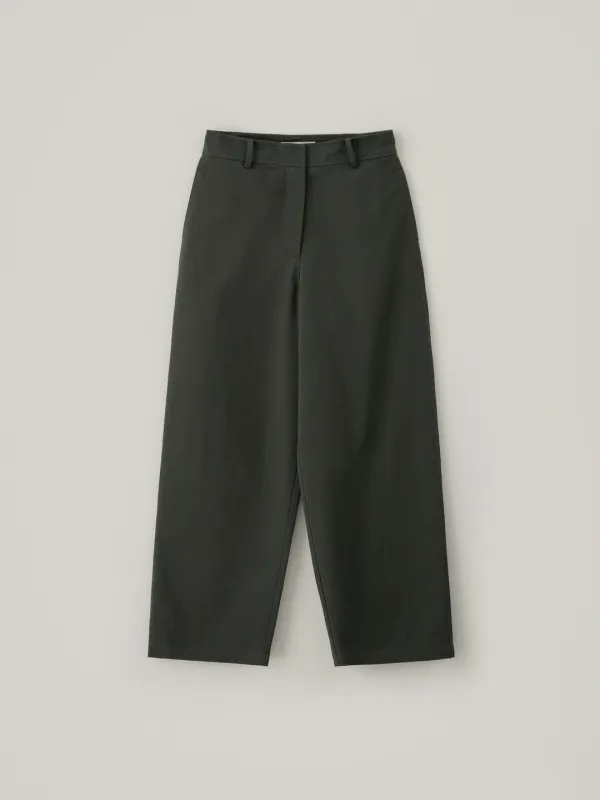 Camo Cotton Wide Pants - Charcoal