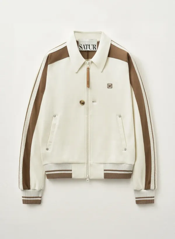 (W) Lawton Collar Track Zip-Up Jacket - Resort Cream