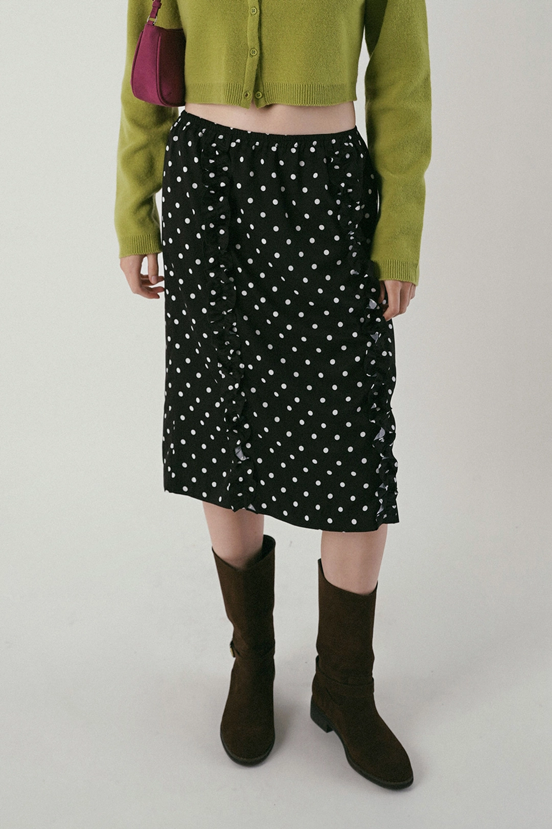 위드아웃썸머 Dot frill skirt_black 상품 이미지 2