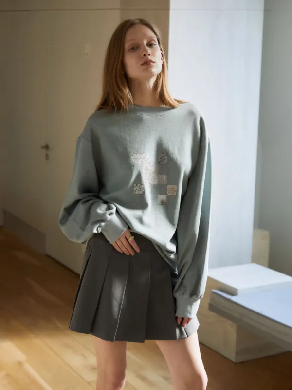 ARTISTE Oversize Print Sweatshirt_Mint Pigment