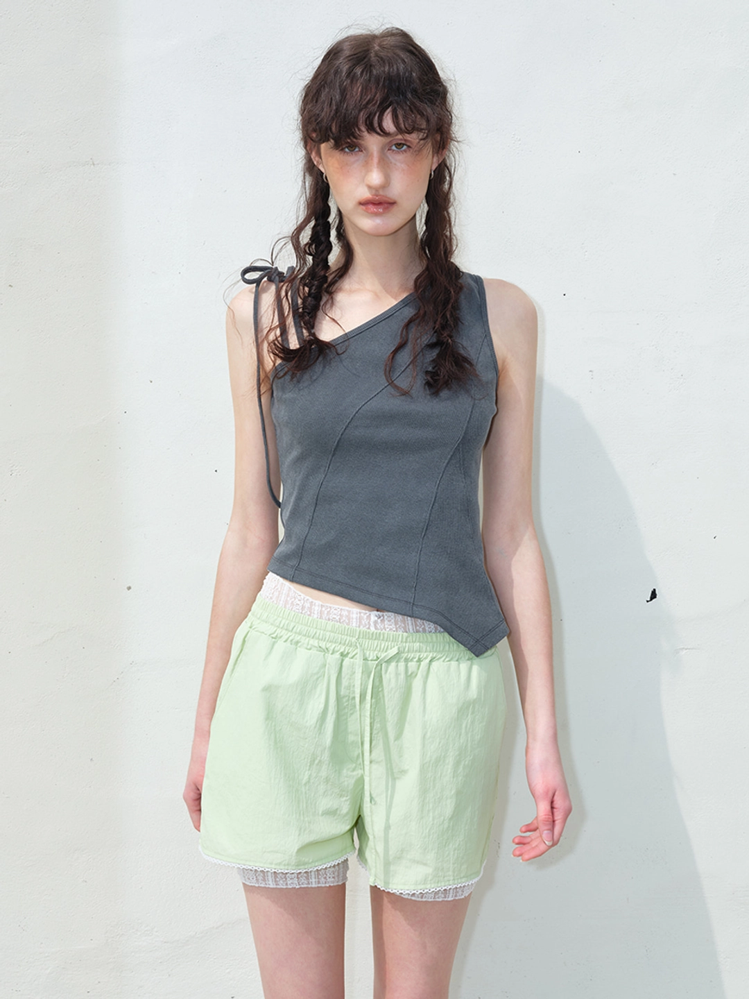 에트몽 Nylon Lace Short Pants, Light Green 상품 이미지 2