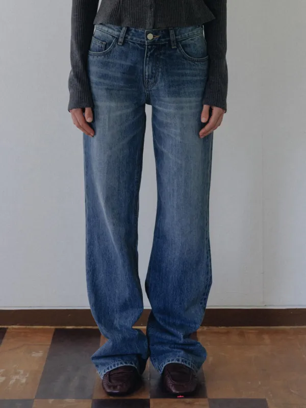 FL03-Heart Pocket Denim Pants(Long/Short)