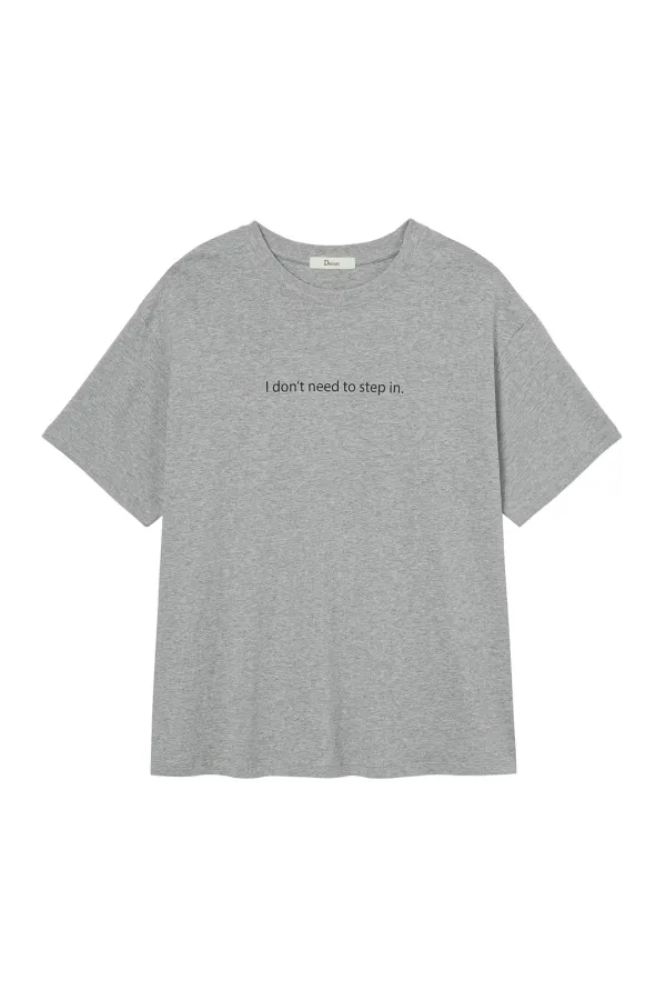 [DJ PARK] I DON\'T NEED TO STEP IN T-SHIRT IN MELANGE GREY