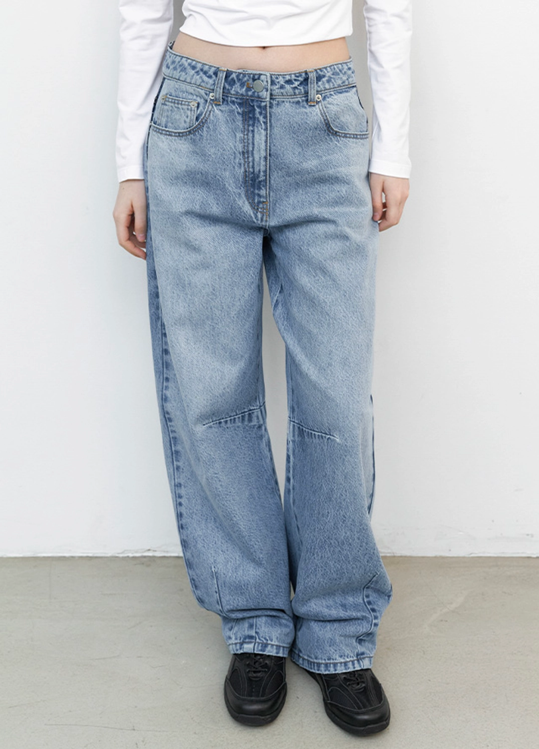 아뜰리에 나인 (PT-5746)CURVED BALLON DENIM PANTS 상품 이미지 1