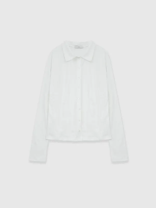 Crinkle Collar Cardigan (Ivory)
