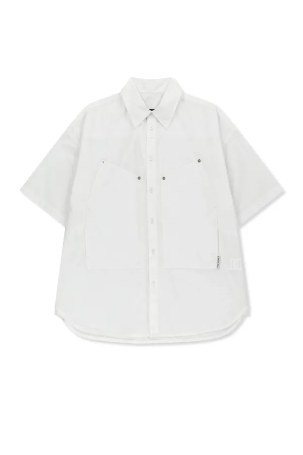 HALF SLEEVE POCKET SHIRT IN WHITE
